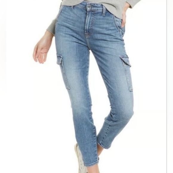 7 For All Mankind Denim - VINTAGE!! 7 For All Mankind | Blue 'Sloane'  Skinny Cargo Jeans, Waist 14"